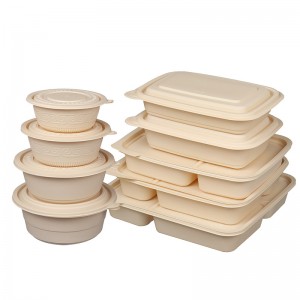 Custom size food box compostable disposable fast food container for bento shop takeaway cornstarch biodegradable food containe