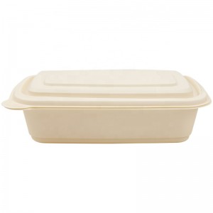 Environmentally friendly packaging fast food packaging box biodegradable cornstarch rectangle takeaway food container