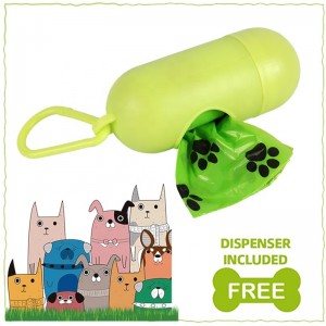 100% biodegradable dog waste bag compostable dog poop bags with dispenser