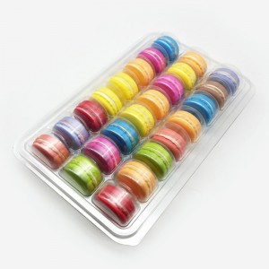Custom sizes macarons box 24 compartments clear candy packaging boxes blister box