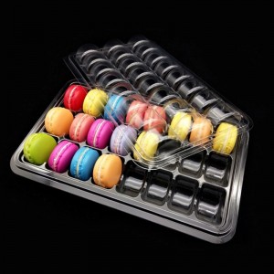 Wholesale custom sizes macarons box clear candy degradable lunch box