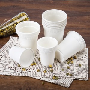 Eco friendly compostable coffee cups PLA corn starch office used disposable biodegradable drink cup